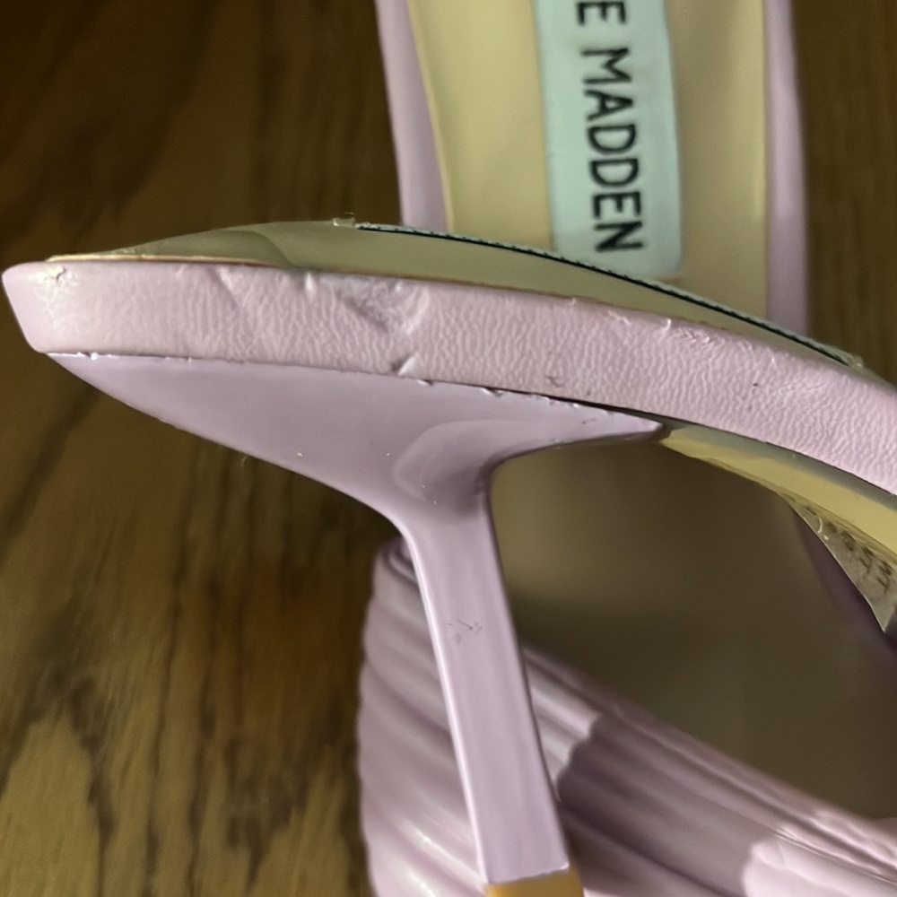 Steve Madden Twinkled Lilac Square Toe Dress Mule Sandals Size 6 - Picture 8 of 8